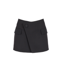 Mini-jupe asymétrique en gabardine - Noir
