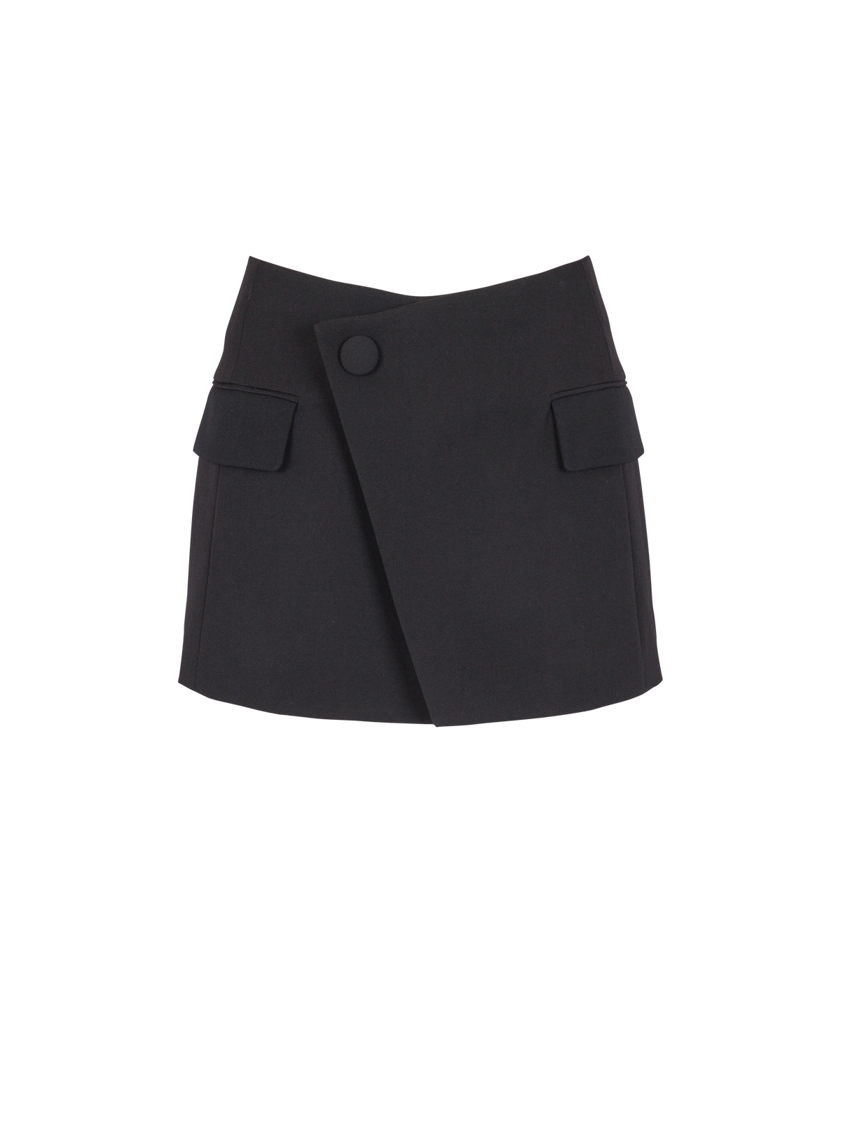 Mini-jupe asymétrique en gabardine - Noir