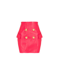 Short leather skirt - Bright Fuchsia