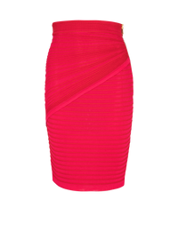 Jupe longueur genoux en maille - Fuchsia Vif & Rouge Vif