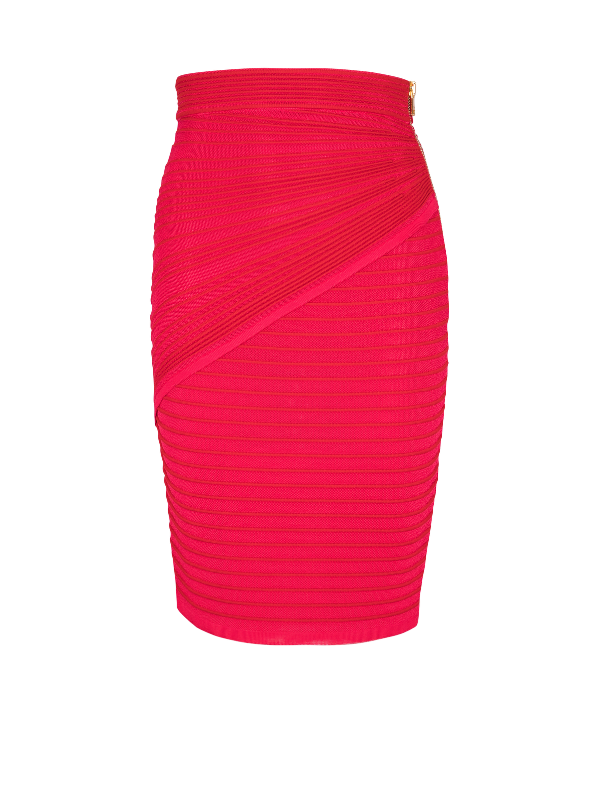 Jupe longueur genoux en maille - Fuchsia Vif & Rouge Vif