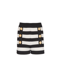 Short en maille motif marinière - Noir & Blanc
