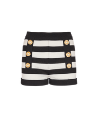 Short en maille motif marinière  - Noir & Blanc