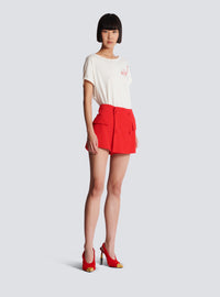 Short en crêpe - Rouge Fonce