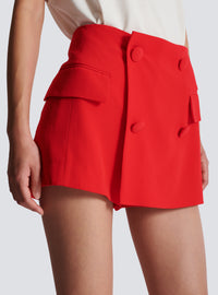 Short en crêpe - Rouge Fonce
