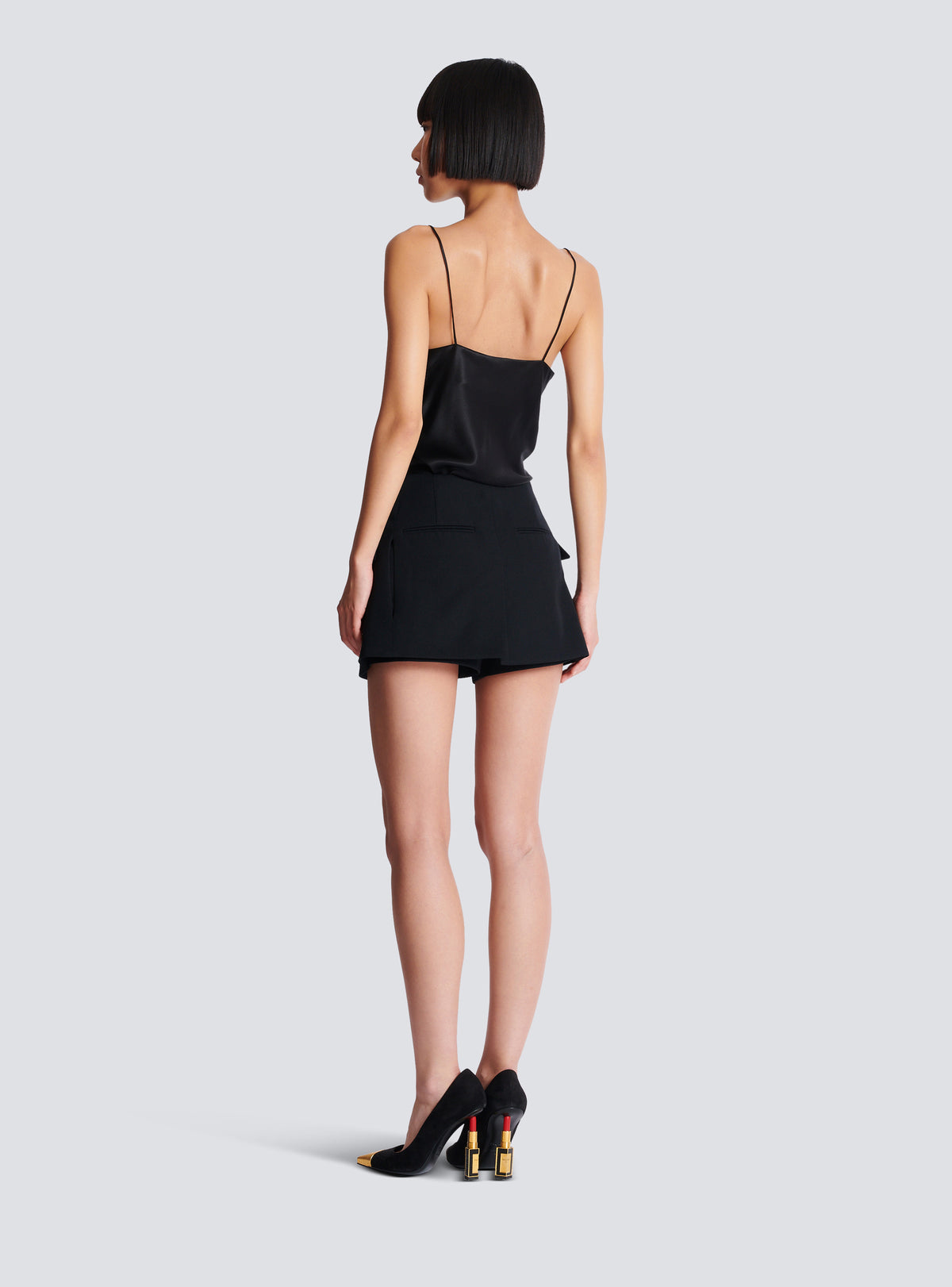 Short en gabardine - Noir