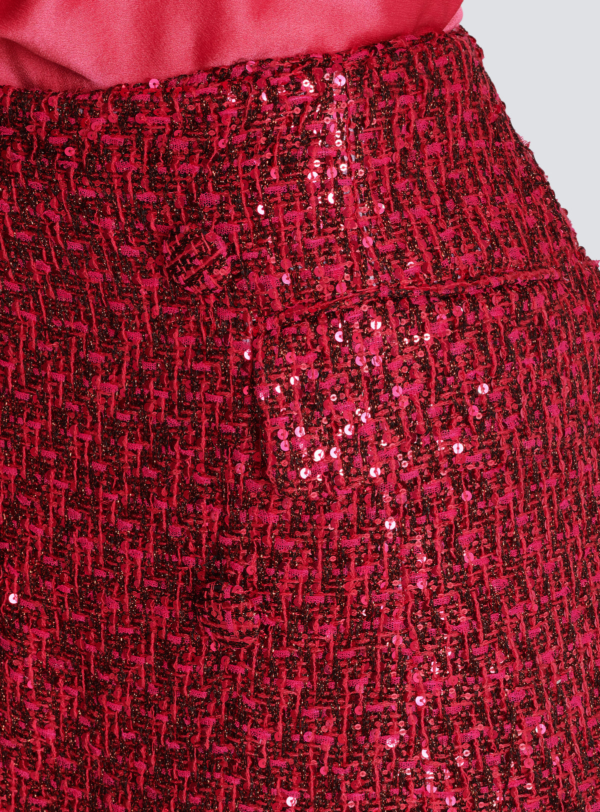 Short court en tweed à sequins - Fuchsia Vif