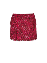 Short court en tweed à sequins - Fuchsia Vif