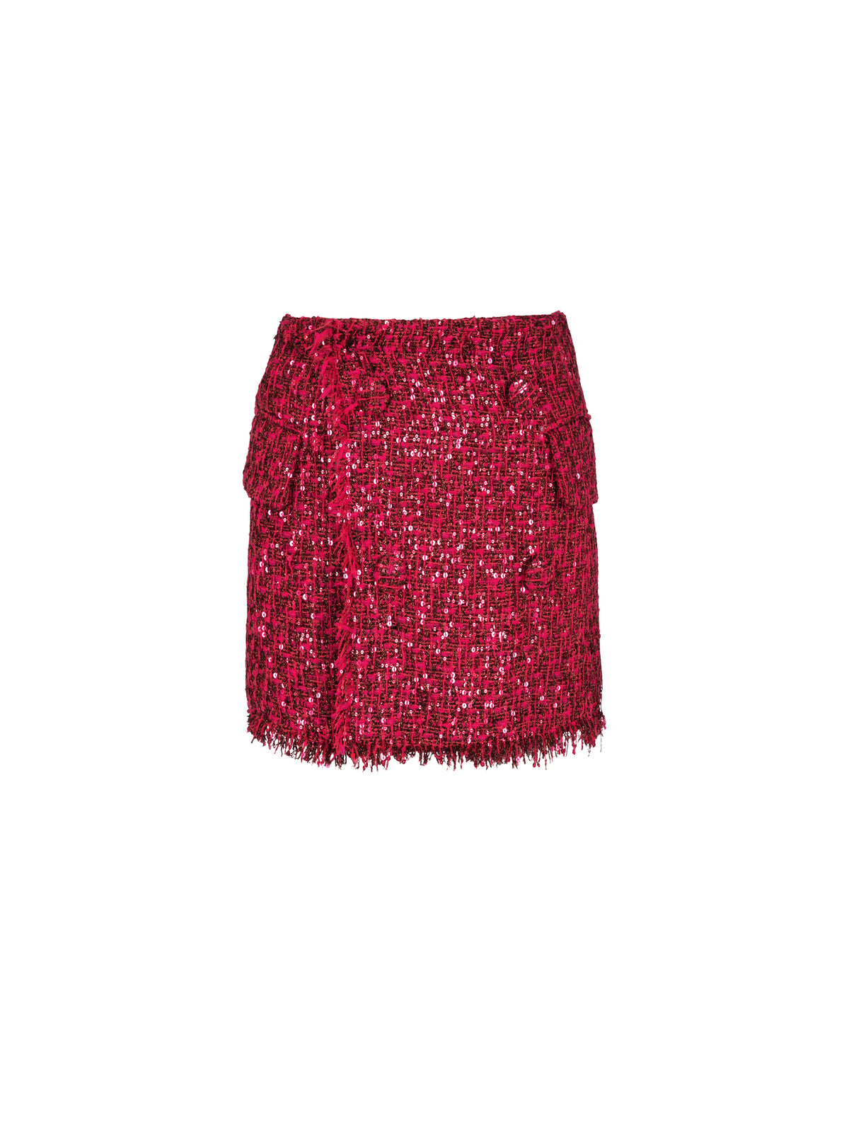 Short sequined tweed shorts - Bright Fuchsia