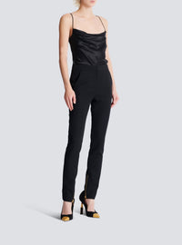 Slim zippered wool trousers - Black & Black