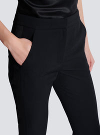 Pantalon slim zippé en grain de poudre - Noir & Noir