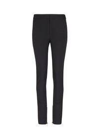 Slim zippered wool trousers - Black & Black