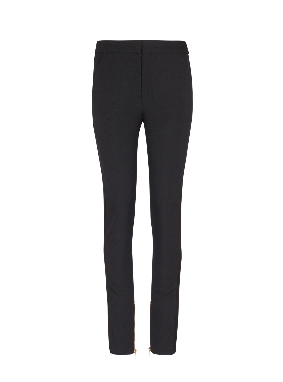 Slim zippered wool trousers - Black & Black