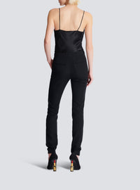 Slim zippered wool trousers - Black & Black