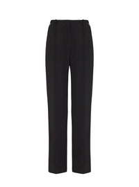 Pantalon tailleur droit en crêpe - Noir