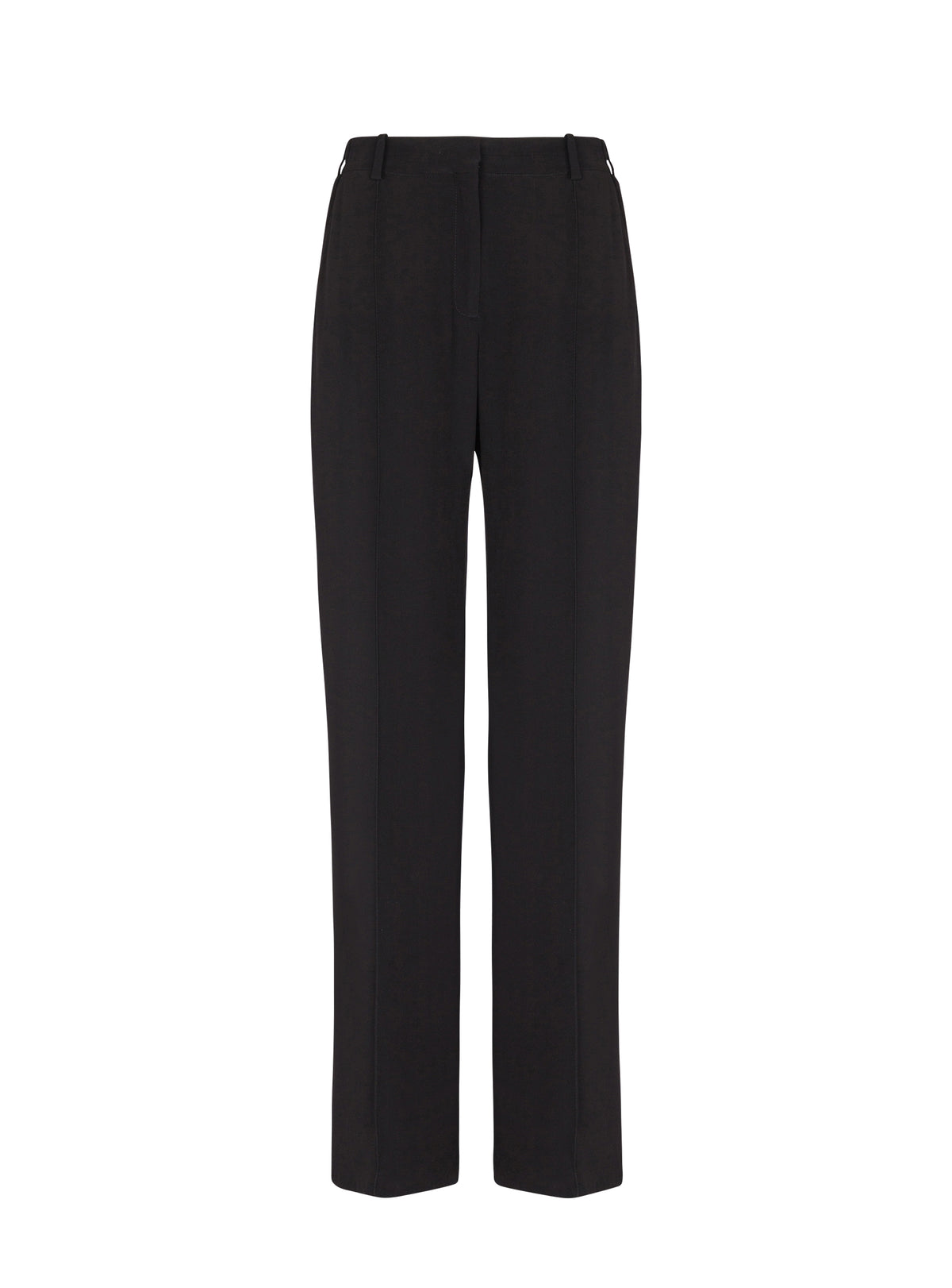 Pantalon tailleur droit en crêpe - Noir