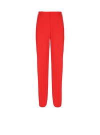 Pantalon tailleur droit en crêpe - Rouge Fonce