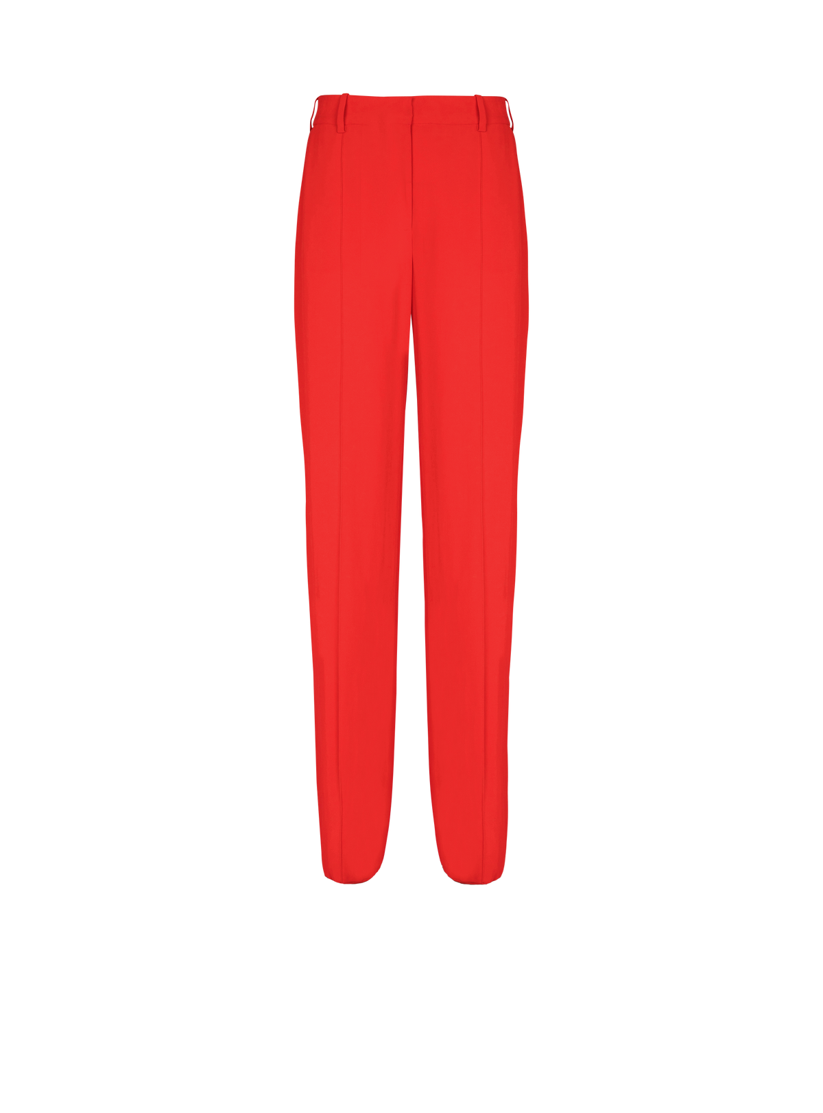 Pantalon tailleur droit en crêpe - Rouge Fonce