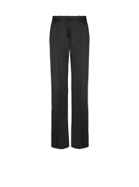 Pantalon tailleur droit en satin - Noir