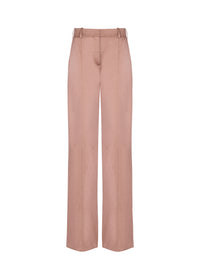 Straight tailored satin trousers - Dusty Pink