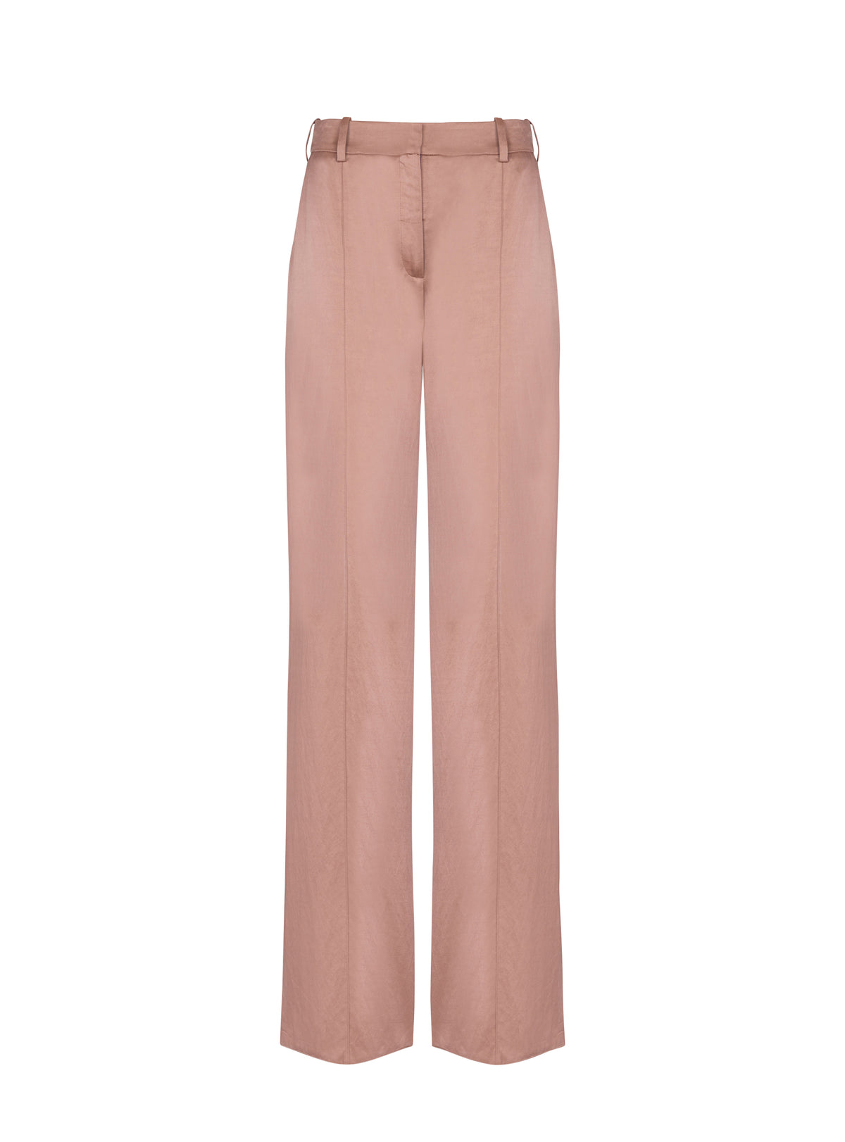 Straight tailored satin trousers - Dusty Pink