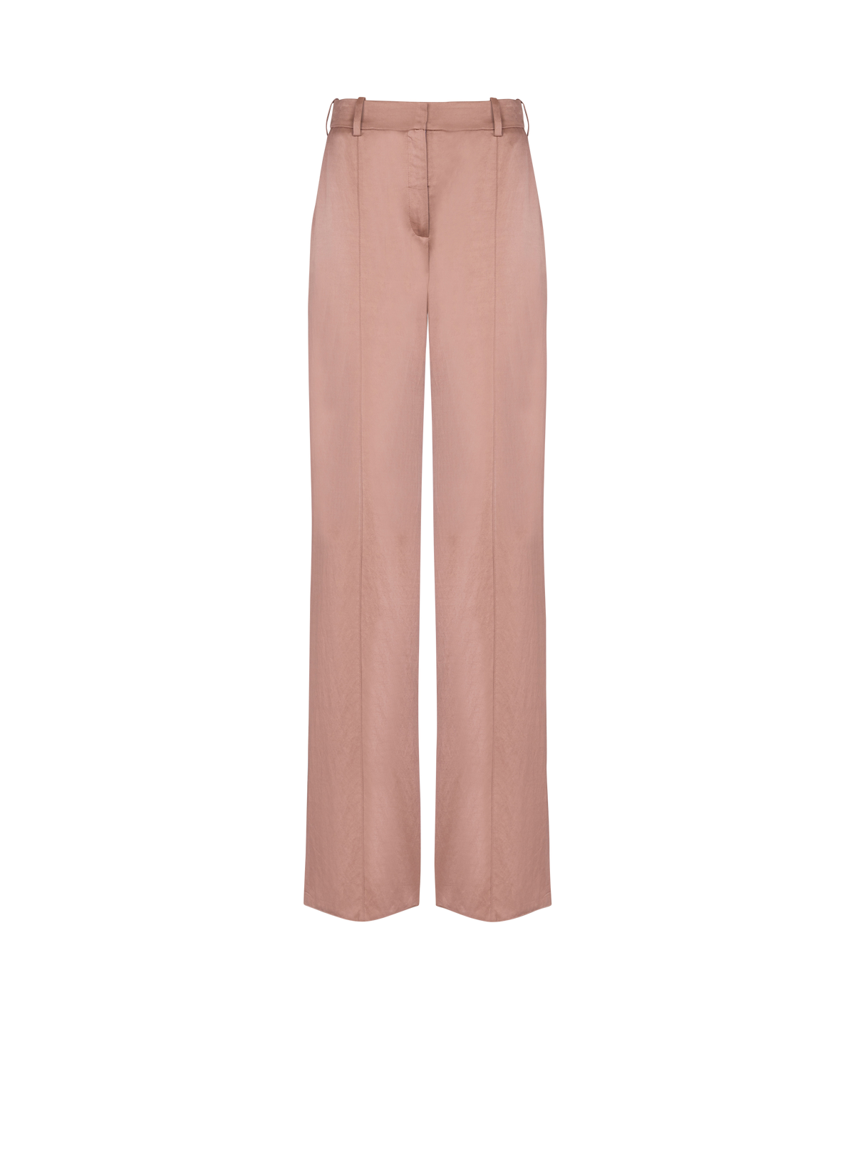 Pantalon droit tailleur en satin - Vieux Rose