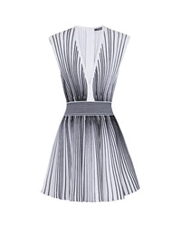 Robe courte patineuse en maille - Blanc & Noir