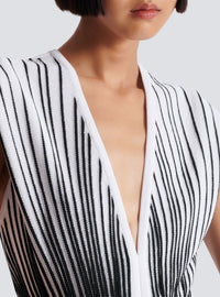 Robe courte patineuse en maille - Blanc & Noir