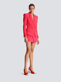 Veste ajustée 6 boutons en crêpe - Fuchsia Vif