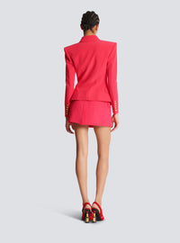 Veste ajustée 6 boutons en crêpe - Fuchsia Vif