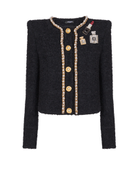 Veste à détails chaînes et perles - Noir & Multico