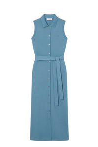 Robe polo longue en piqué - Calcaire
