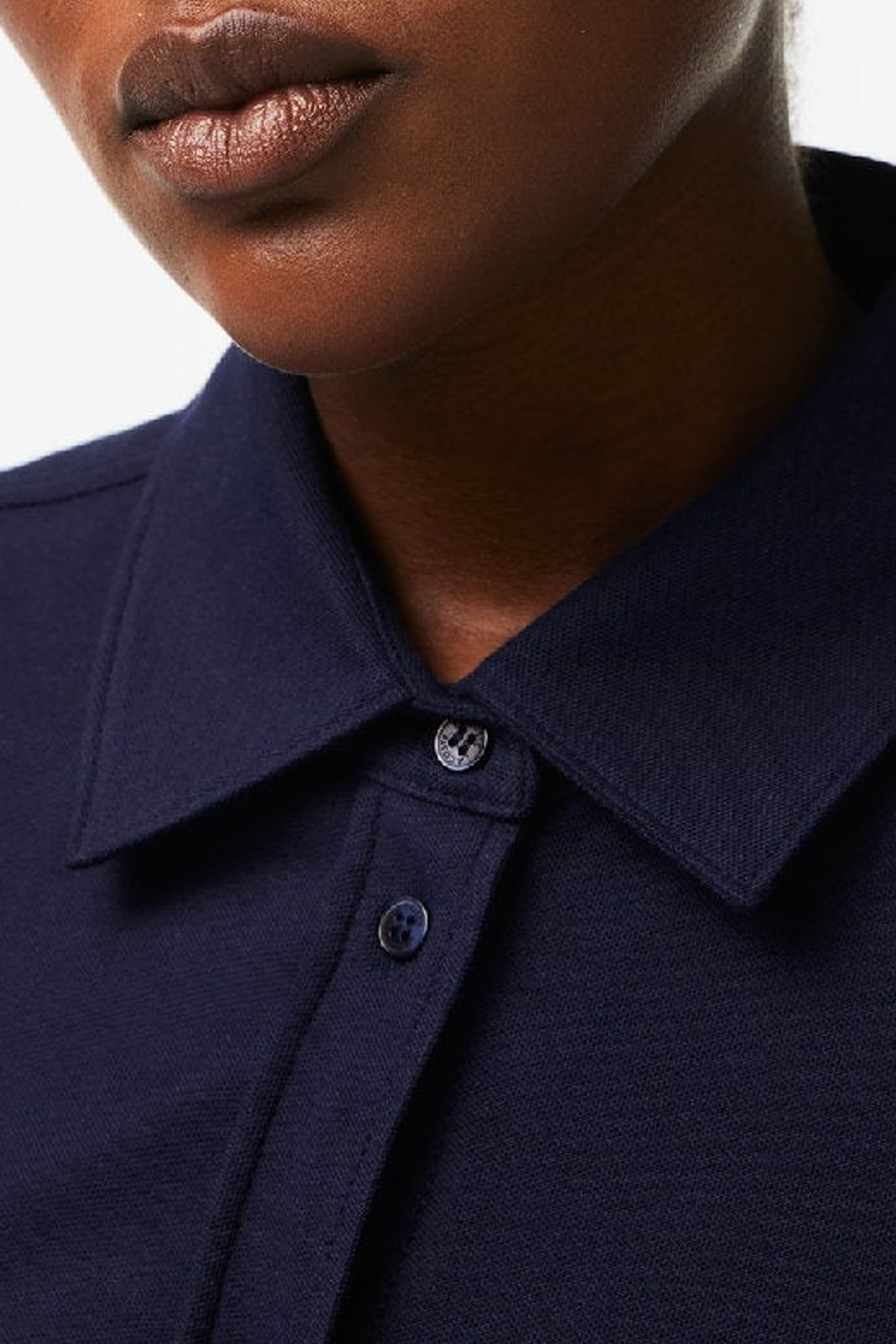 Robe polo avec taille ajustable en piqué - Marine