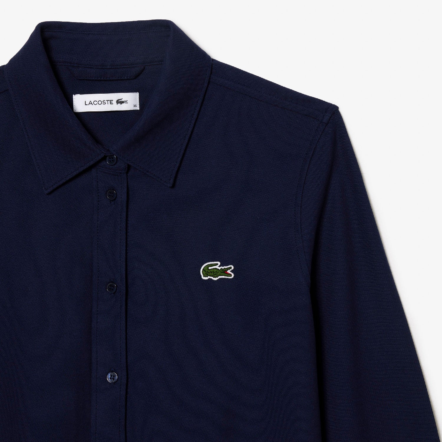 Robe polo avec taille ajustable en piqué - Marine