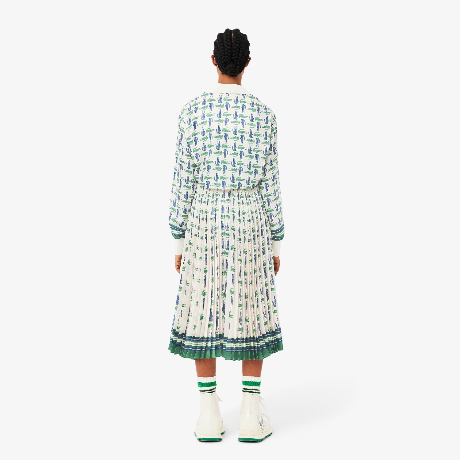 Robe plissée en satin - Cristalline Fluorine