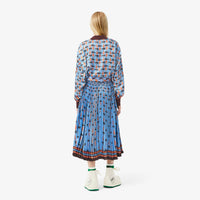 Robe plissée en satin - Expresso & Bleuté