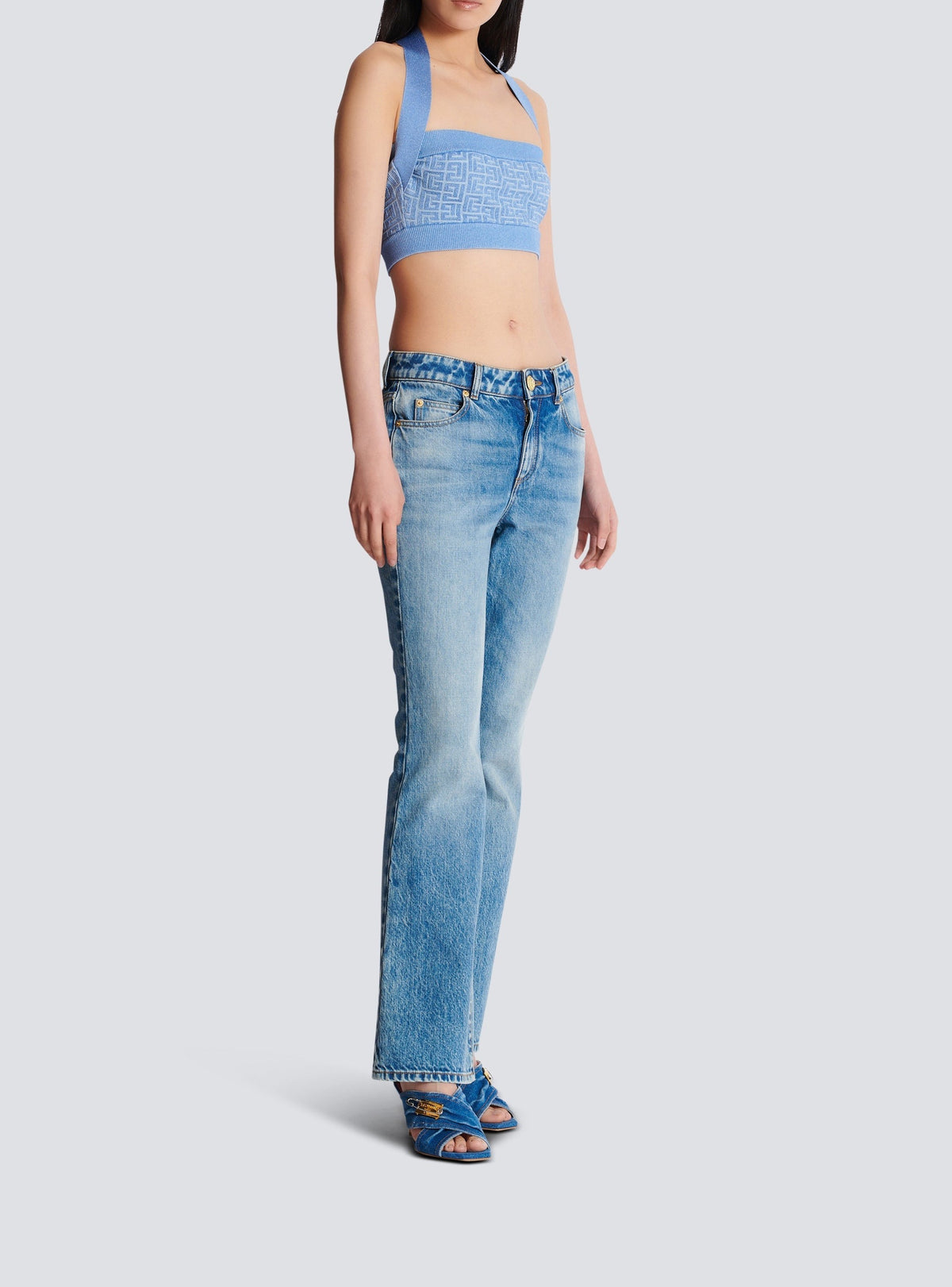 Top dos-nu en maille - Bleu & Bleu Brillant