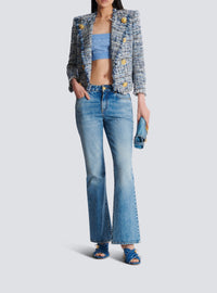 Top dos-nu en maille - Bleu & Bleu Brillant