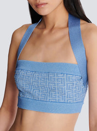 Top dos-nu en maille - Bleu & Bleu Brillant