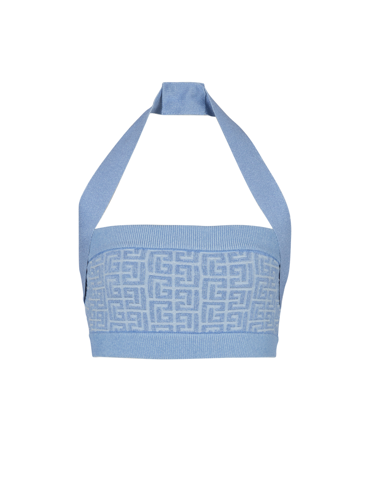 Top dos-nu en maille à monogramme pb labyrinthe - Bleu & Bleu Brillant