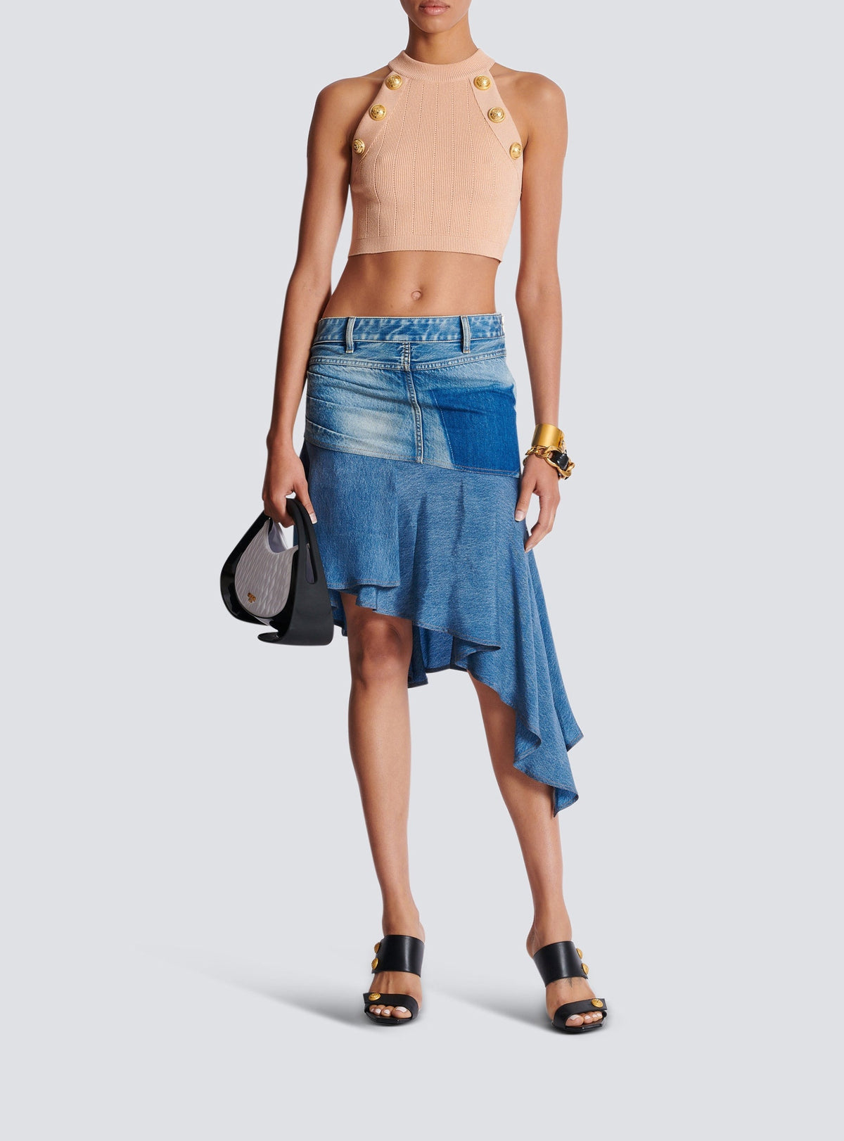Cropped knit top - Nude Rosé