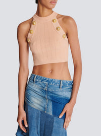 Cropped knit top - Nude Rosé