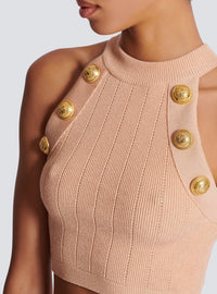 Cropped knit top - Nude Rosé