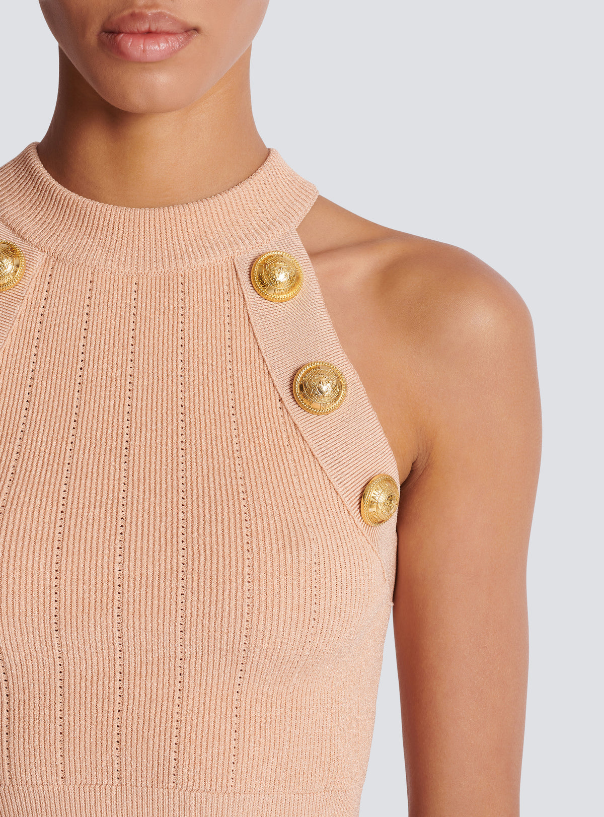 Top court en maille - Nude Rosé