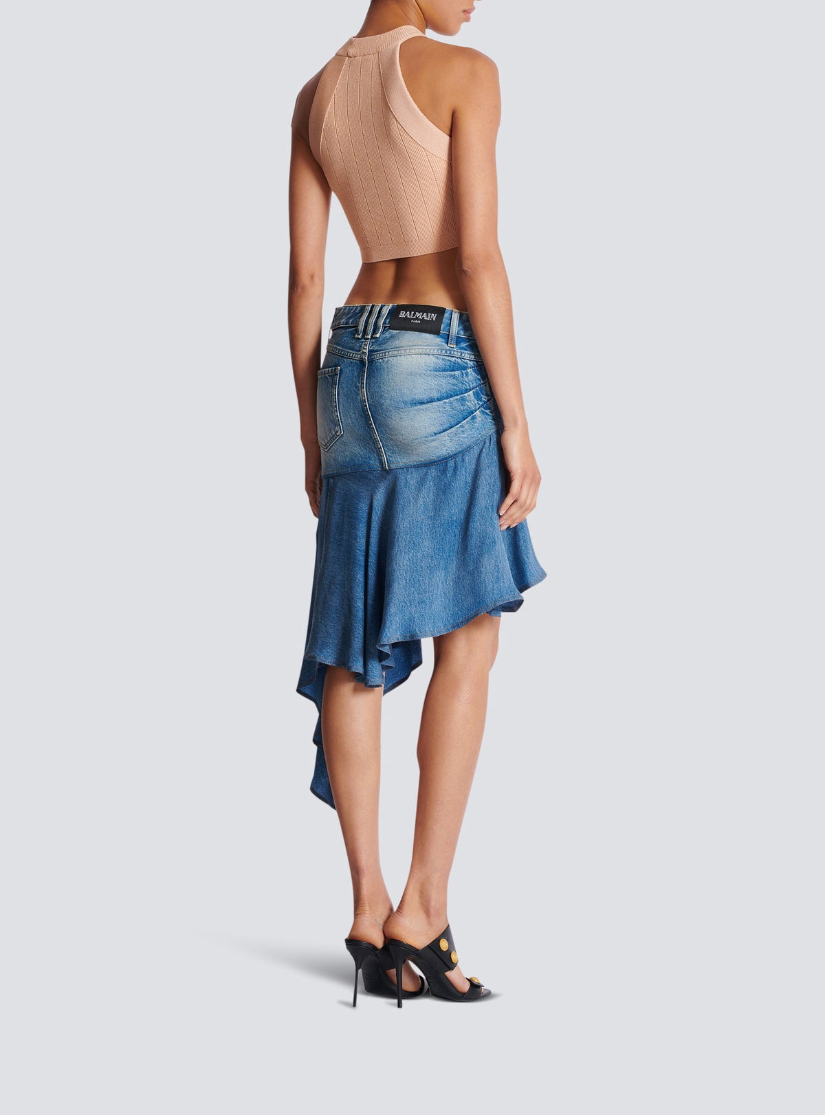 Cropped knit top - Nude Rosé