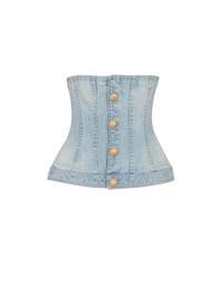 Top corset en denim bleu clair - Bleu Jean Clair