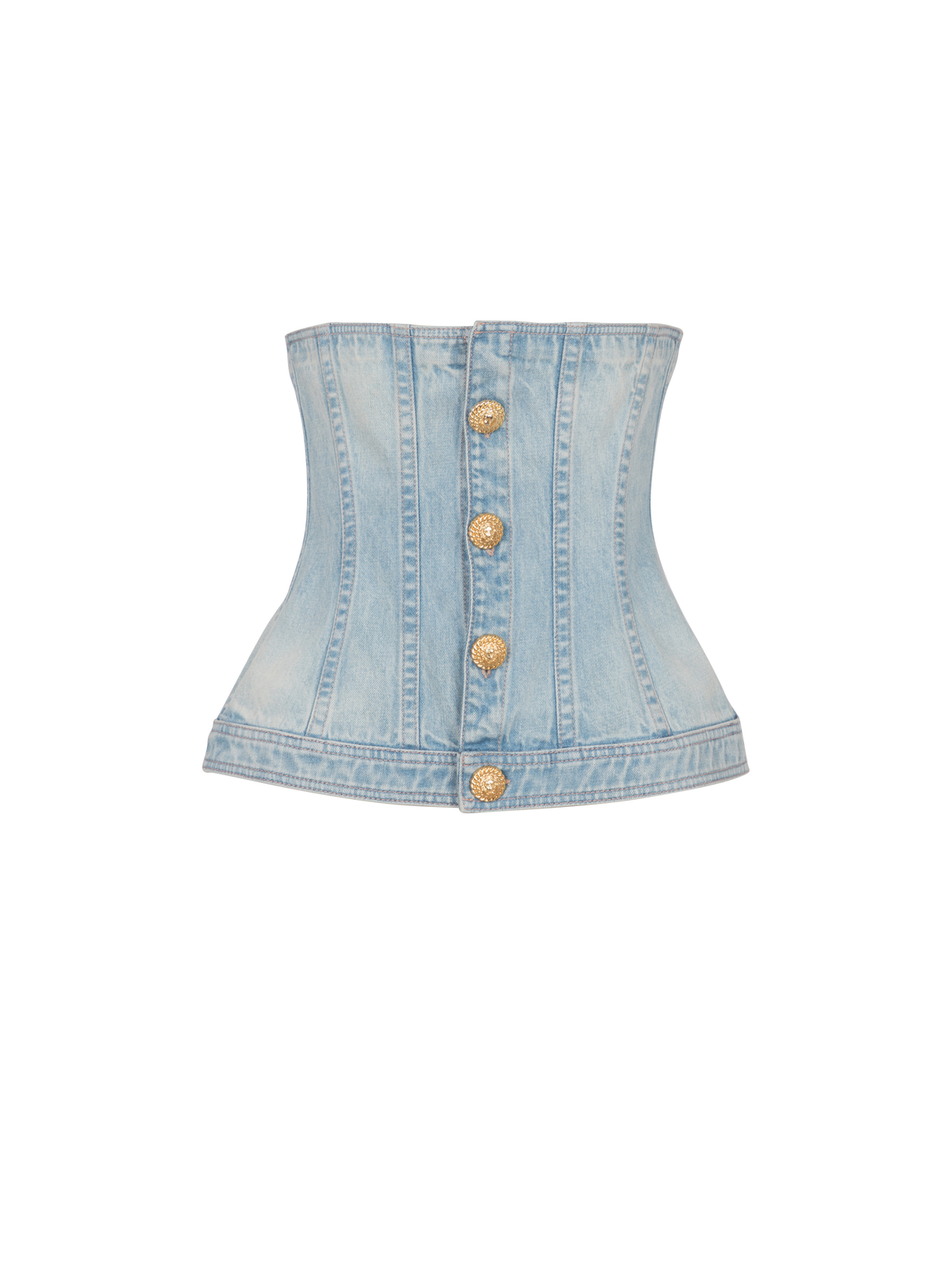 Top corset en denim bleu clair - Bleu Jean Clair