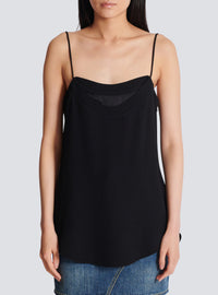 Top en satin - Noir