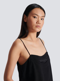 Top en satin - Noir