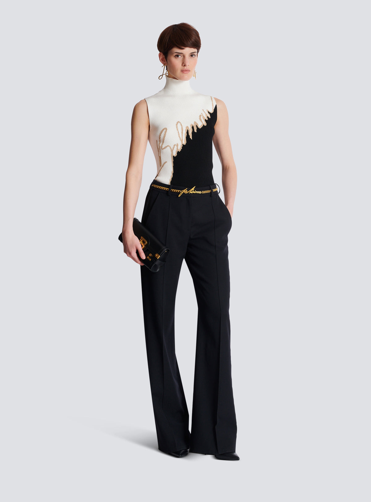 Top en maille sans manches - Noir & Nude & Blanc
